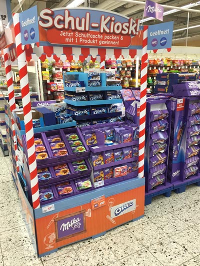 Milka Schulstartd Shop Display