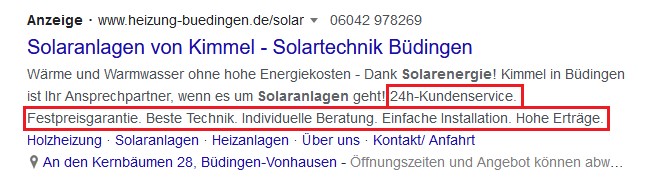 Beispiel Screenshot Google Ads heizung-buedingen.de